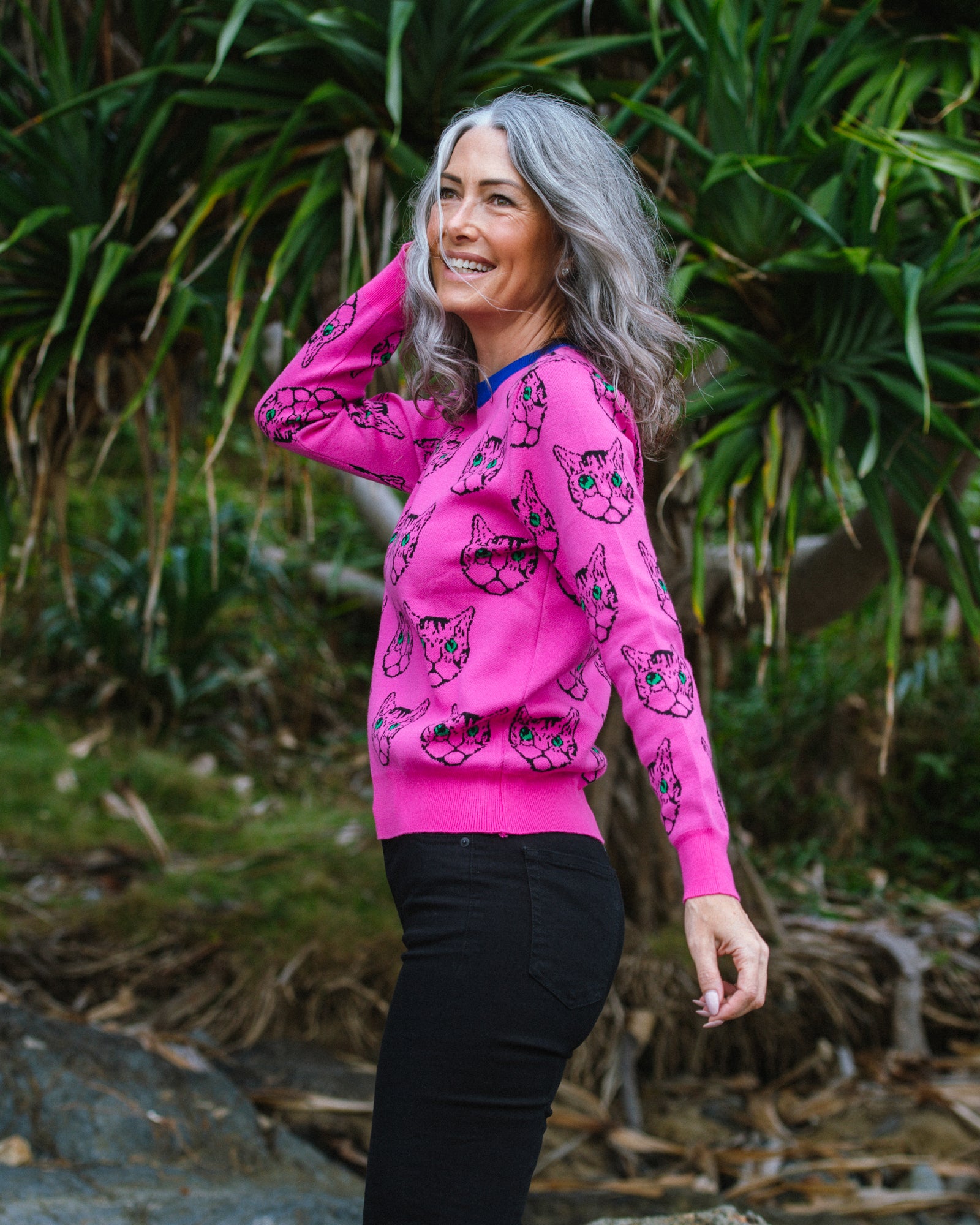 Kitty Kat Knit Jumper - Pink