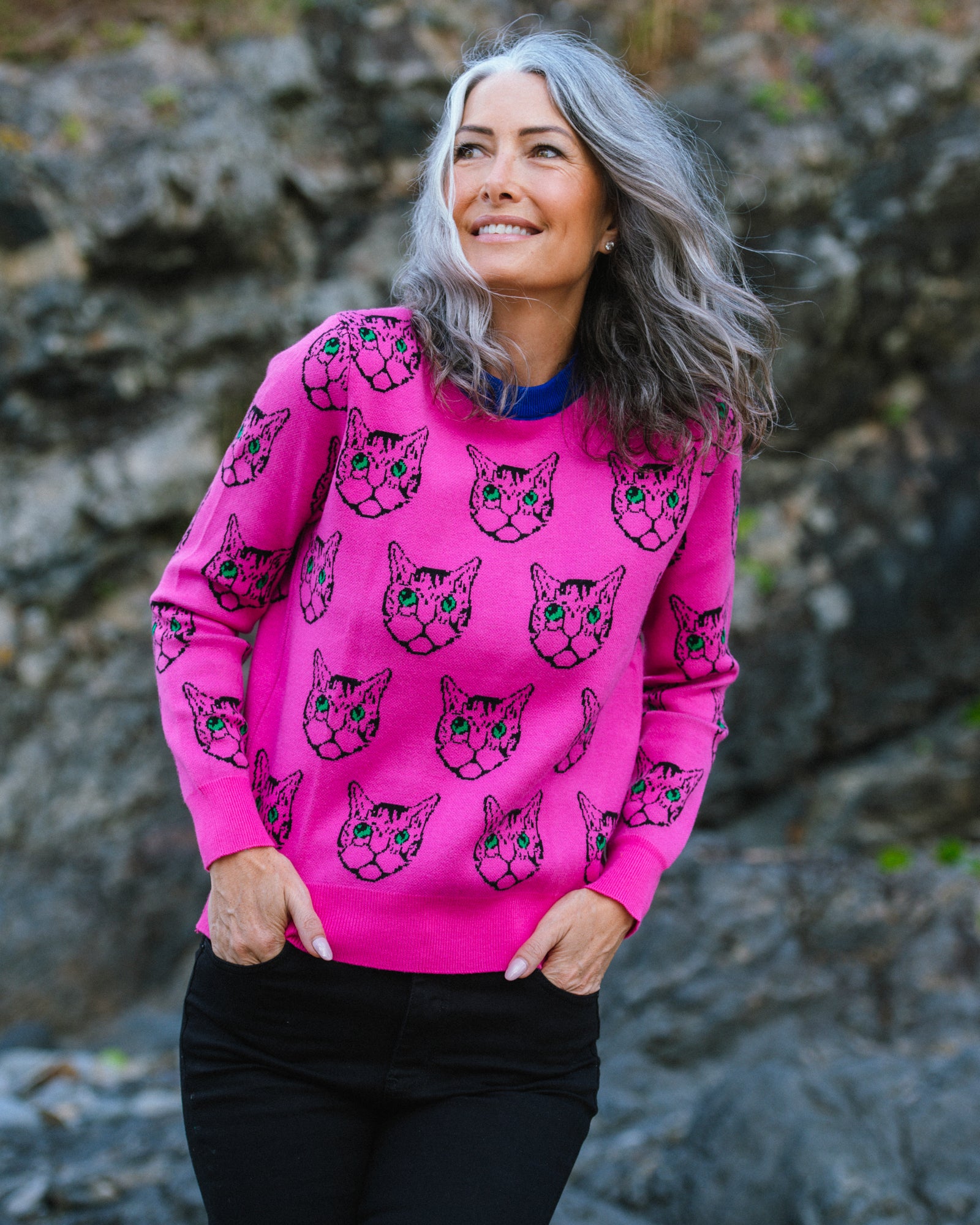 Kitty Kat Knit Jumper - Pink