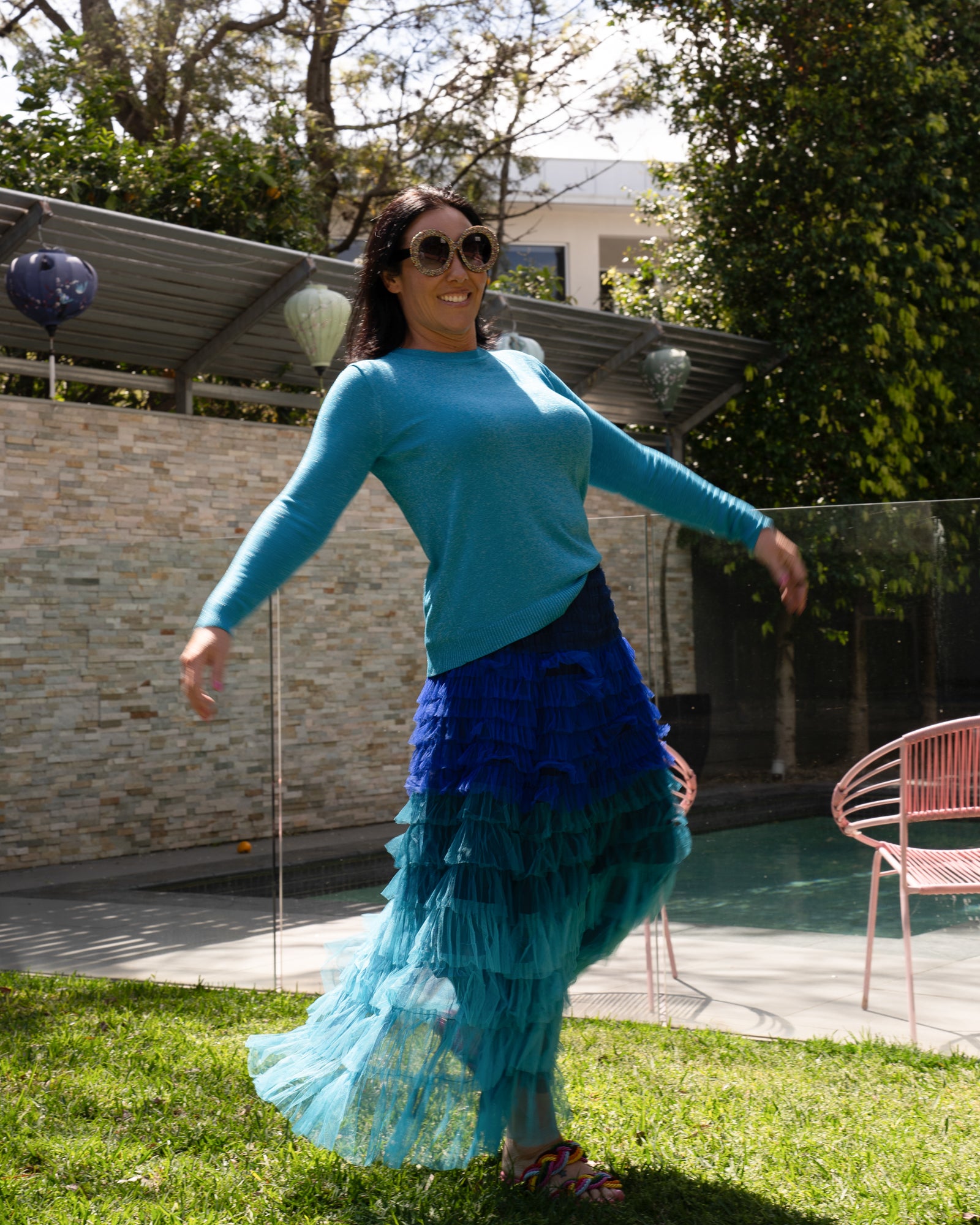 Firework Skirt - Marine Blue