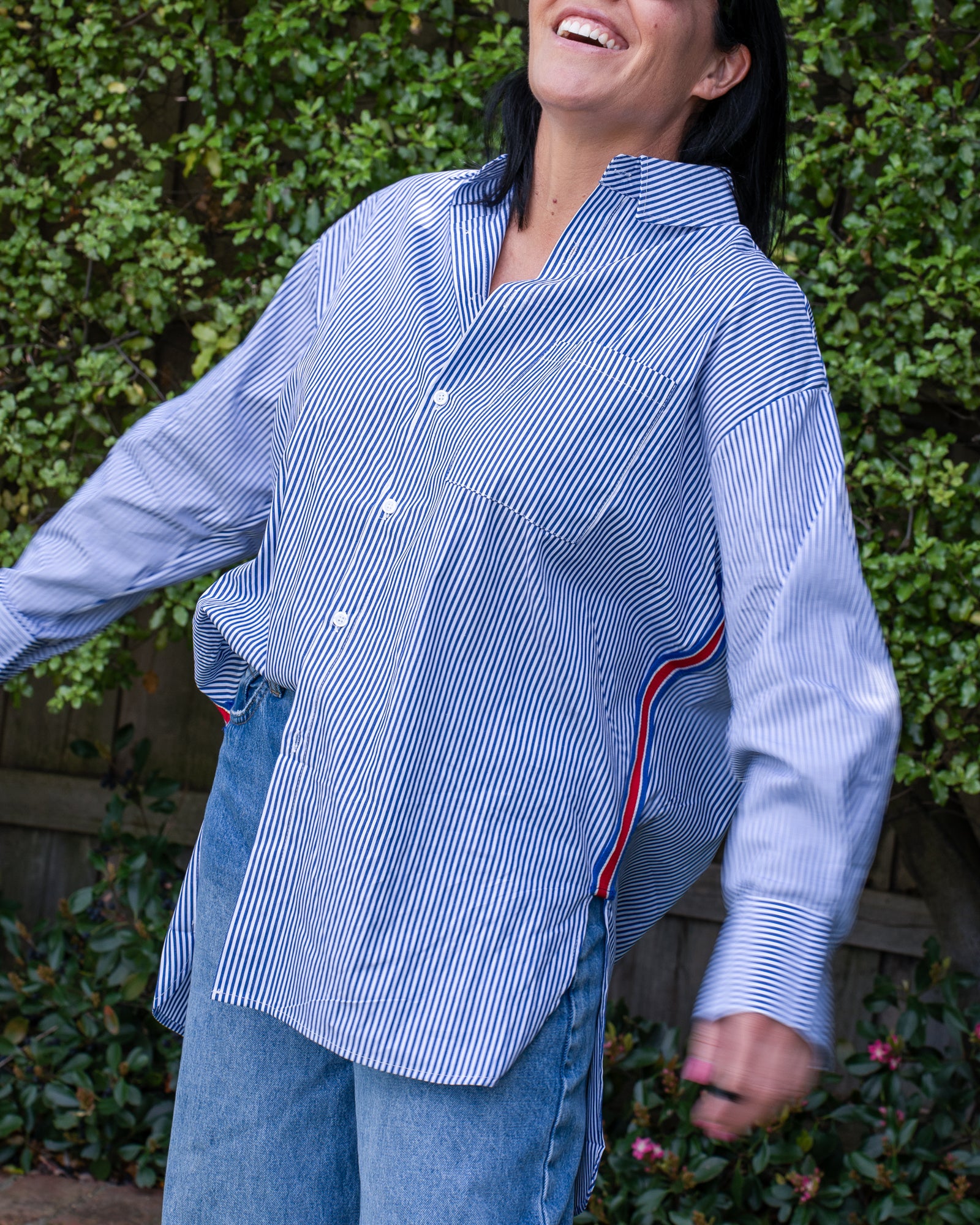 Rambling Rosie Striped Boyfriend Shirt