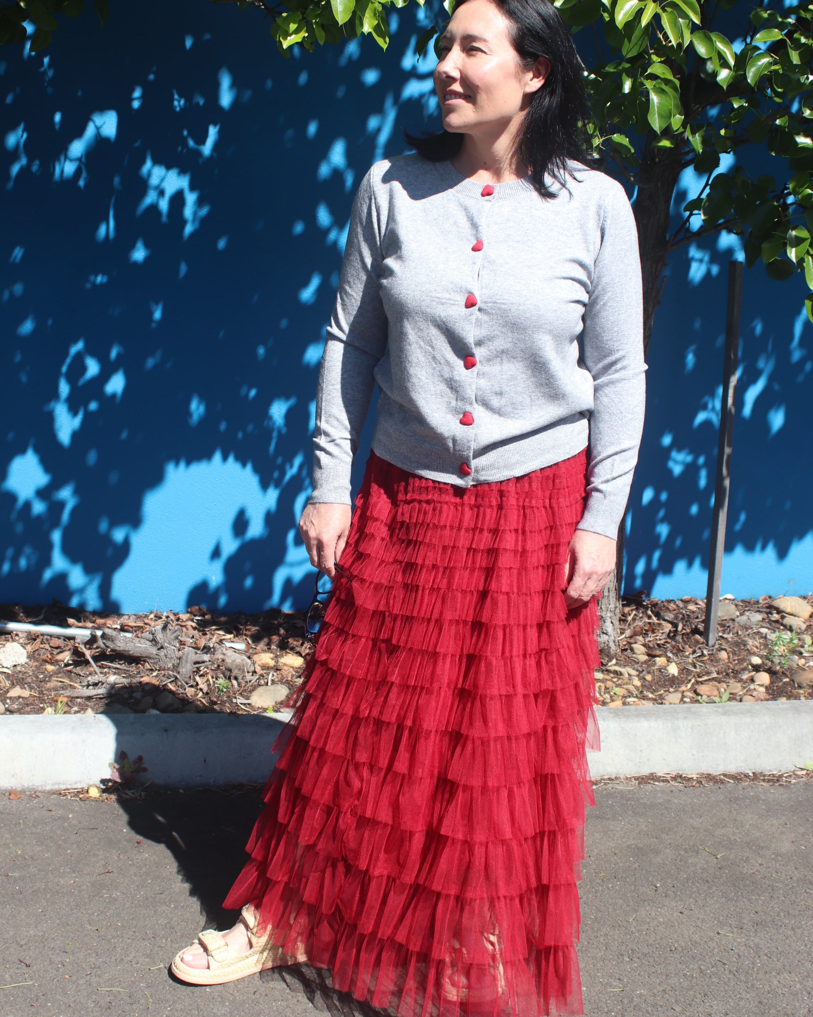 Amour Long Sleeve Cardigan in Grey