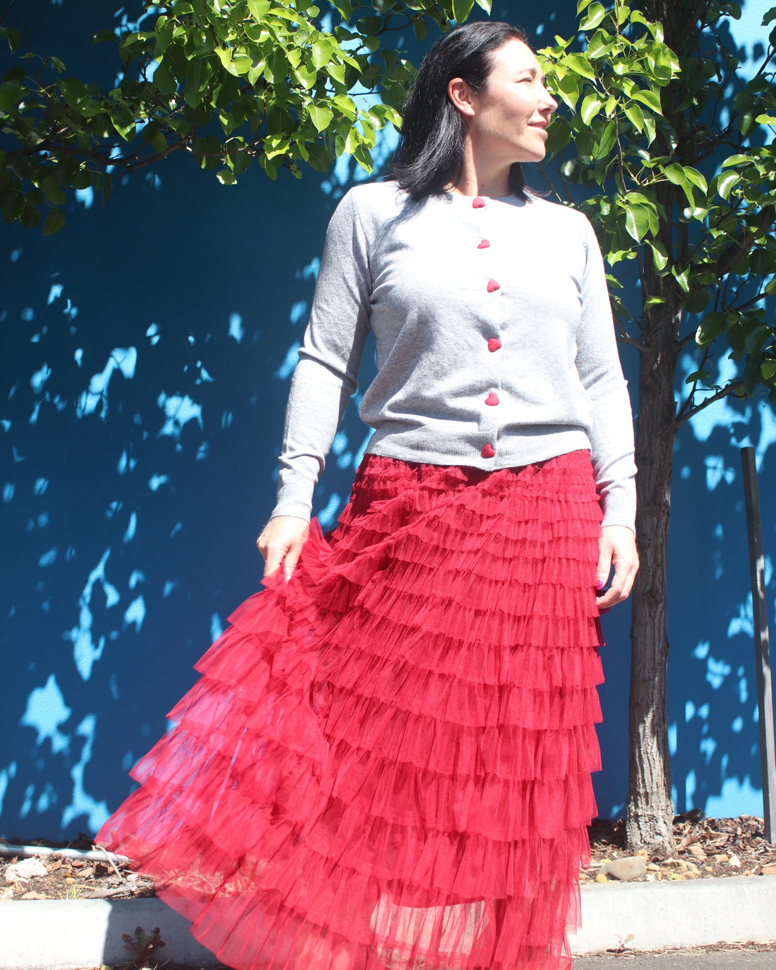 Amour Long Sleeve Cardigan in Grey