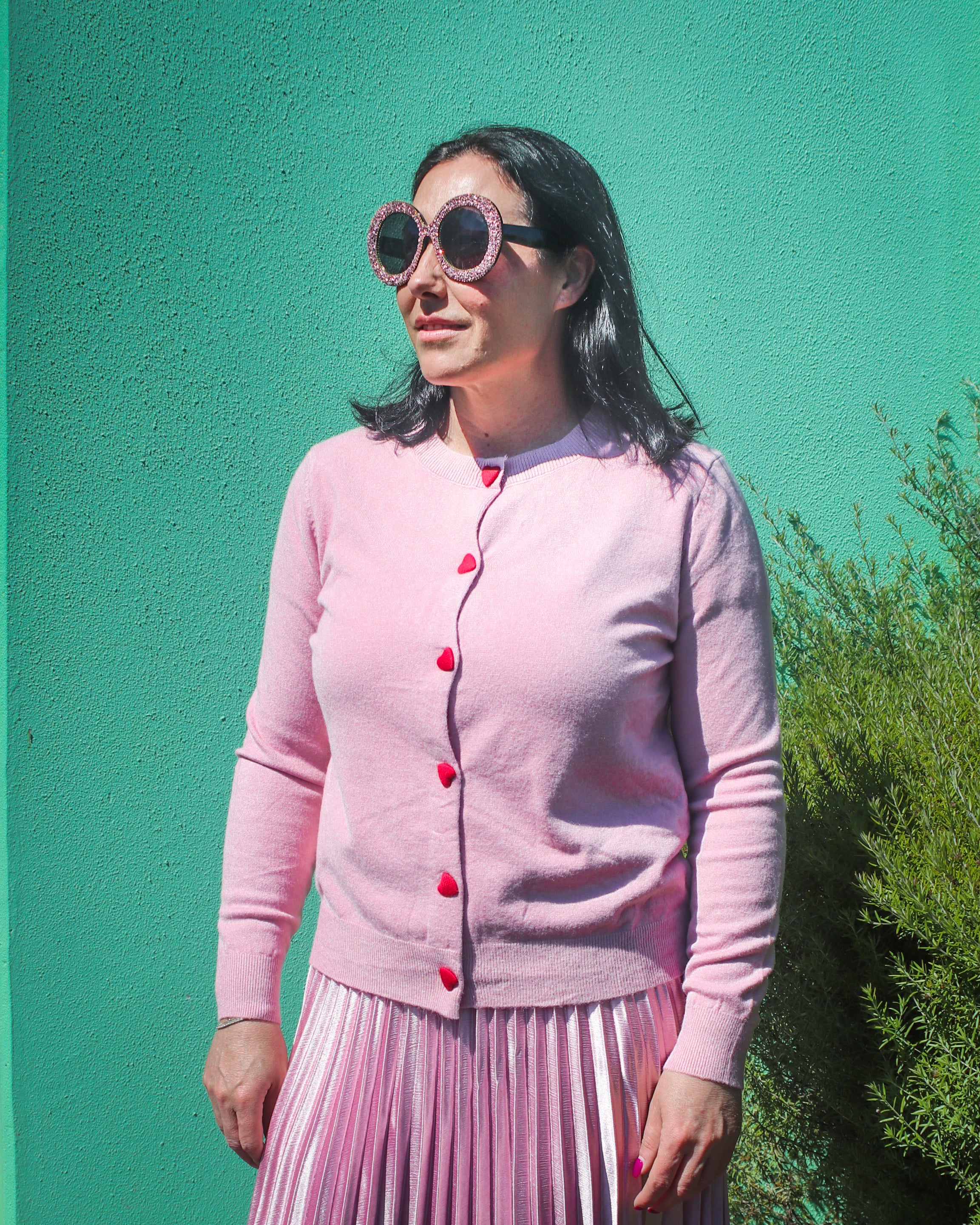 Amour Long Sleeve Cardigan in Pale Pink