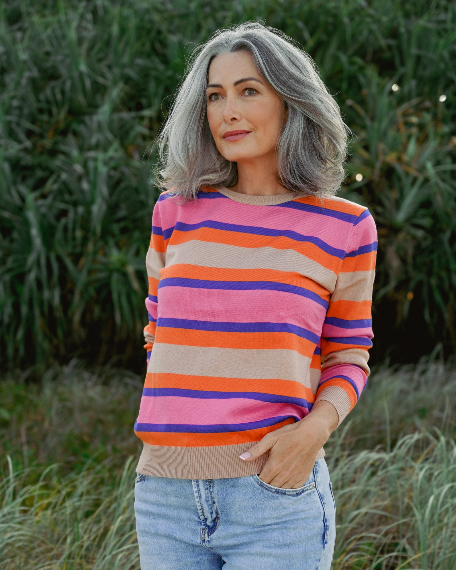 Carnival Stripe Knit Jumper - Pink