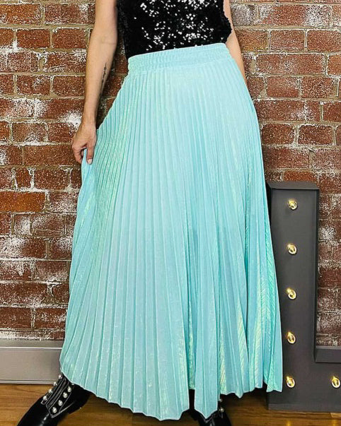 Polly Pleated Skirt - Aquamarine