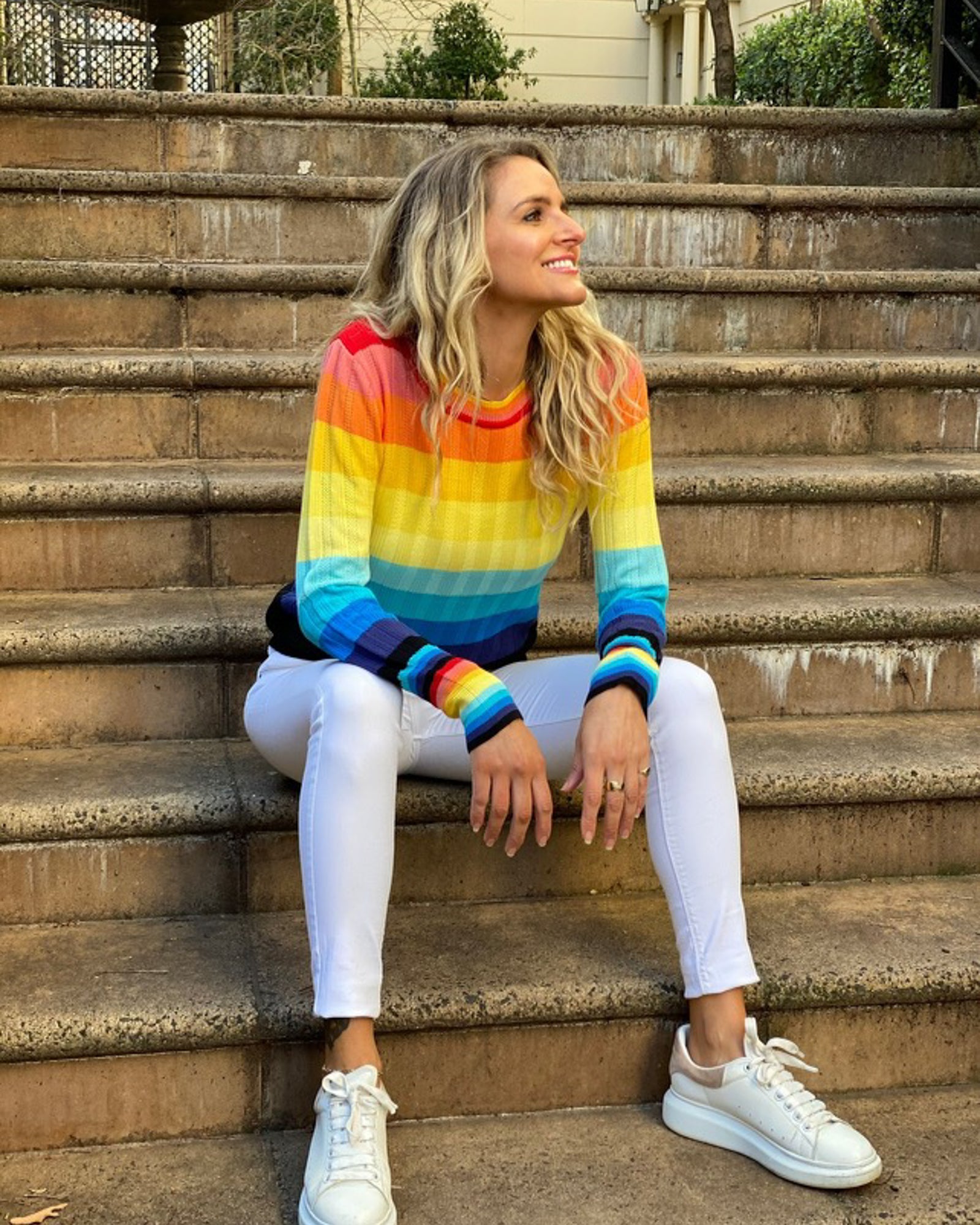 Rainbow Rib Long Sleeve Top