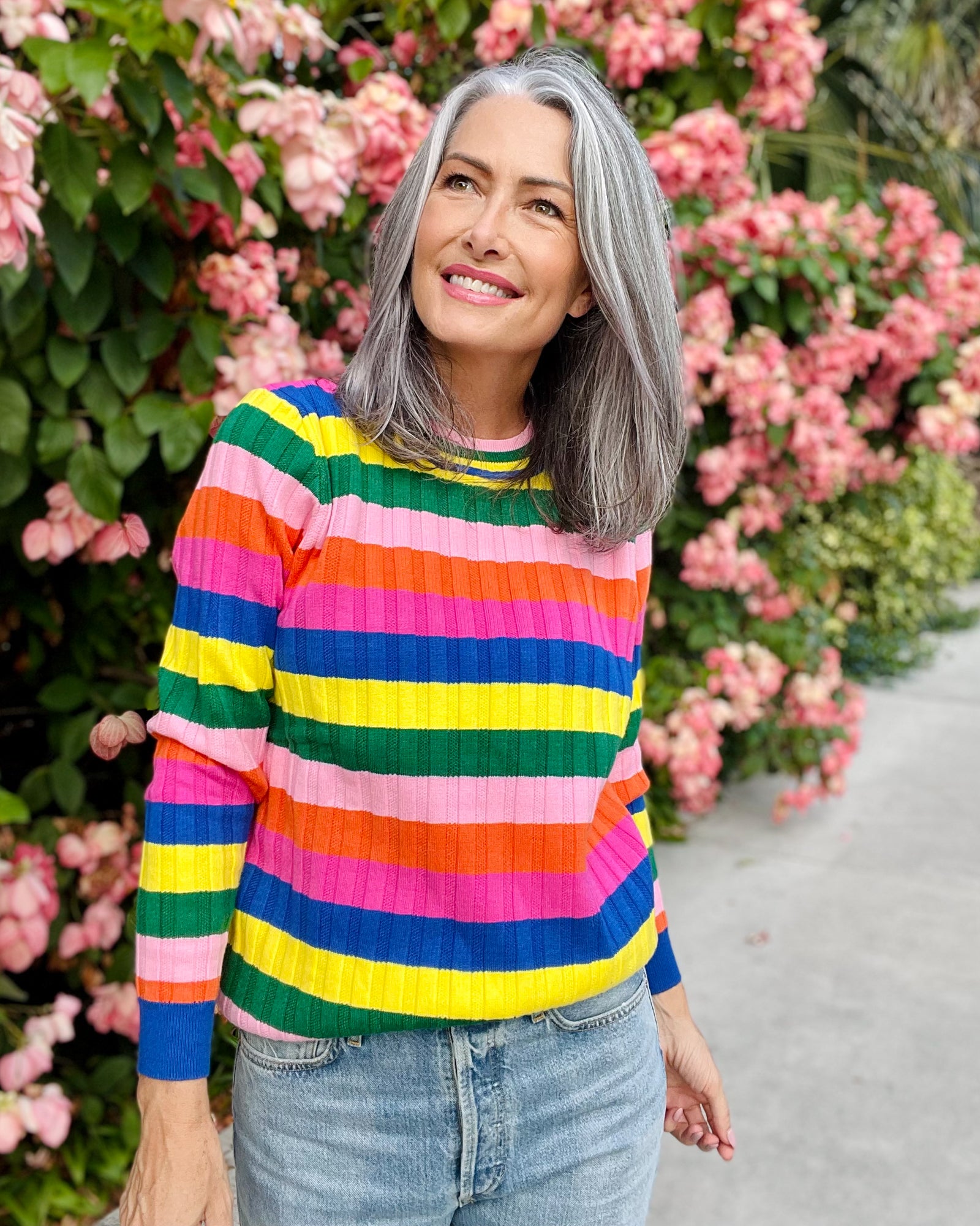 Fiesta Stripe Rib Long Sleeve Top