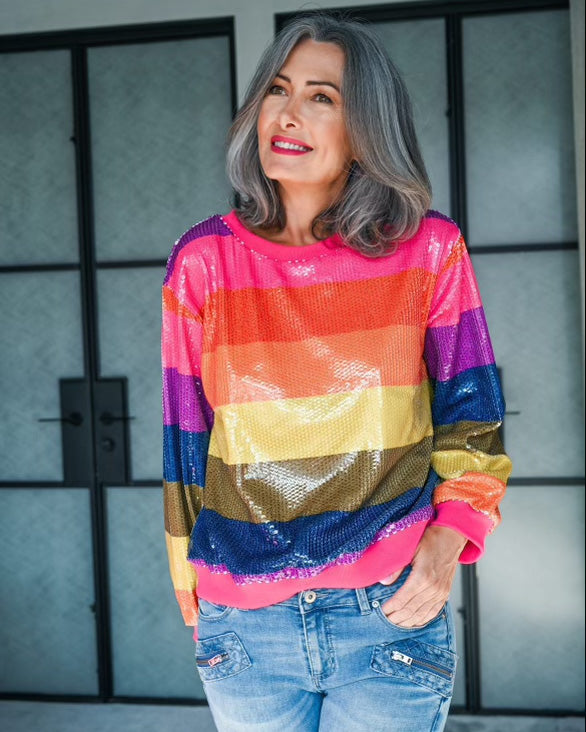 Sequin Splice Sweat