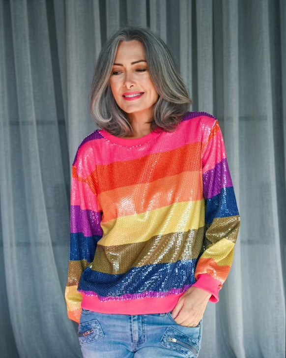 Sequin Splice Sweat