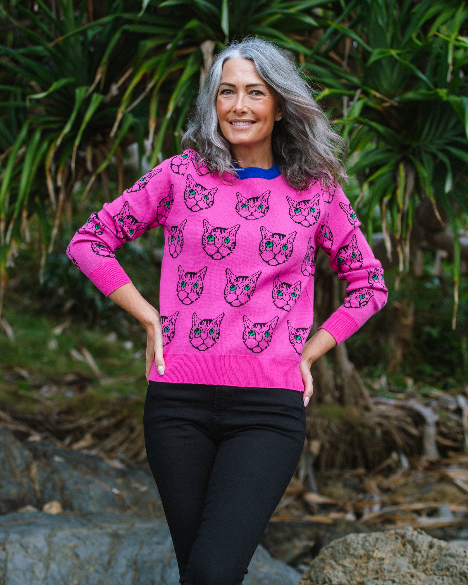Kitty Kat Knit Jumper - Pink