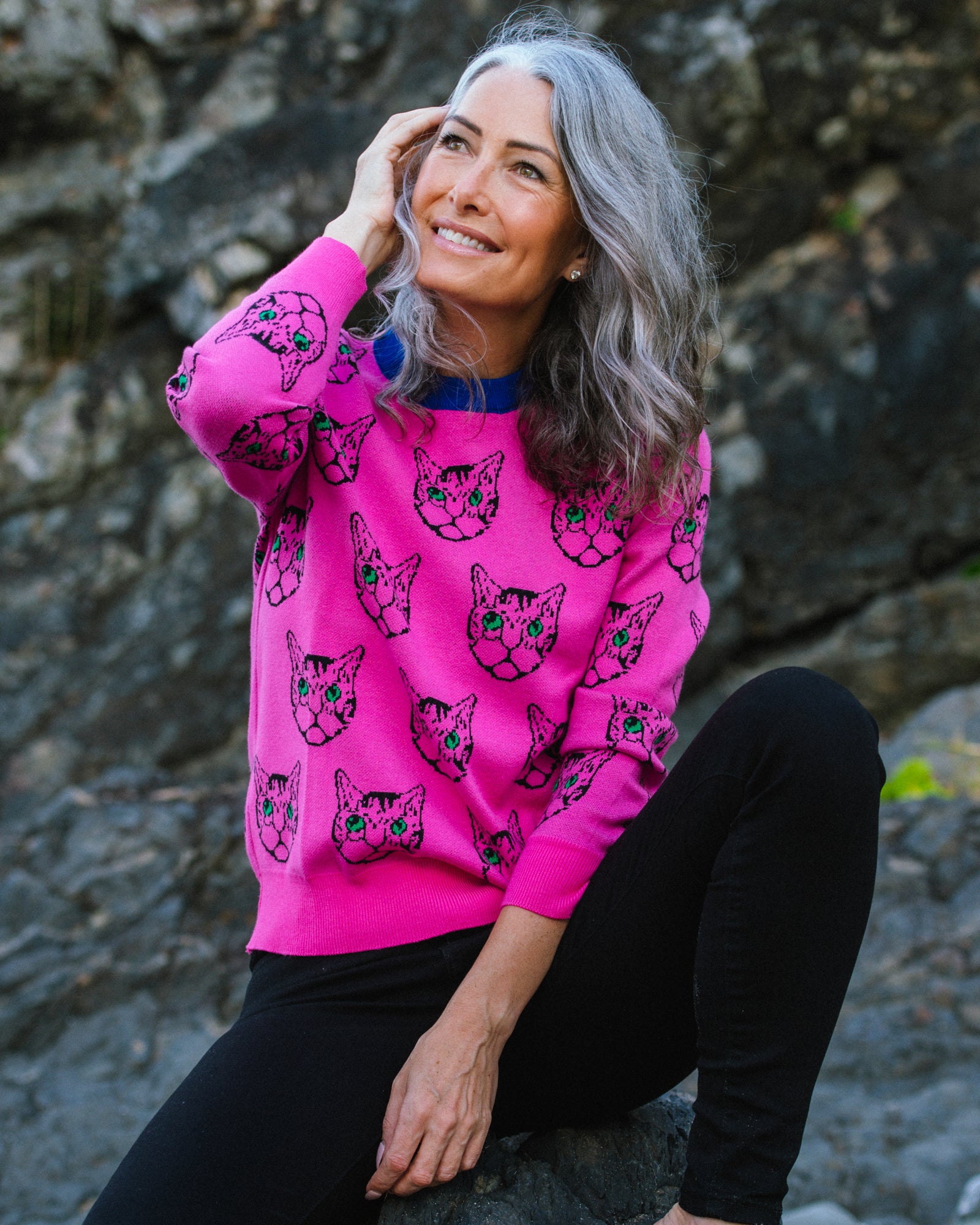 Kitty Kat Knit Jumper - Pink