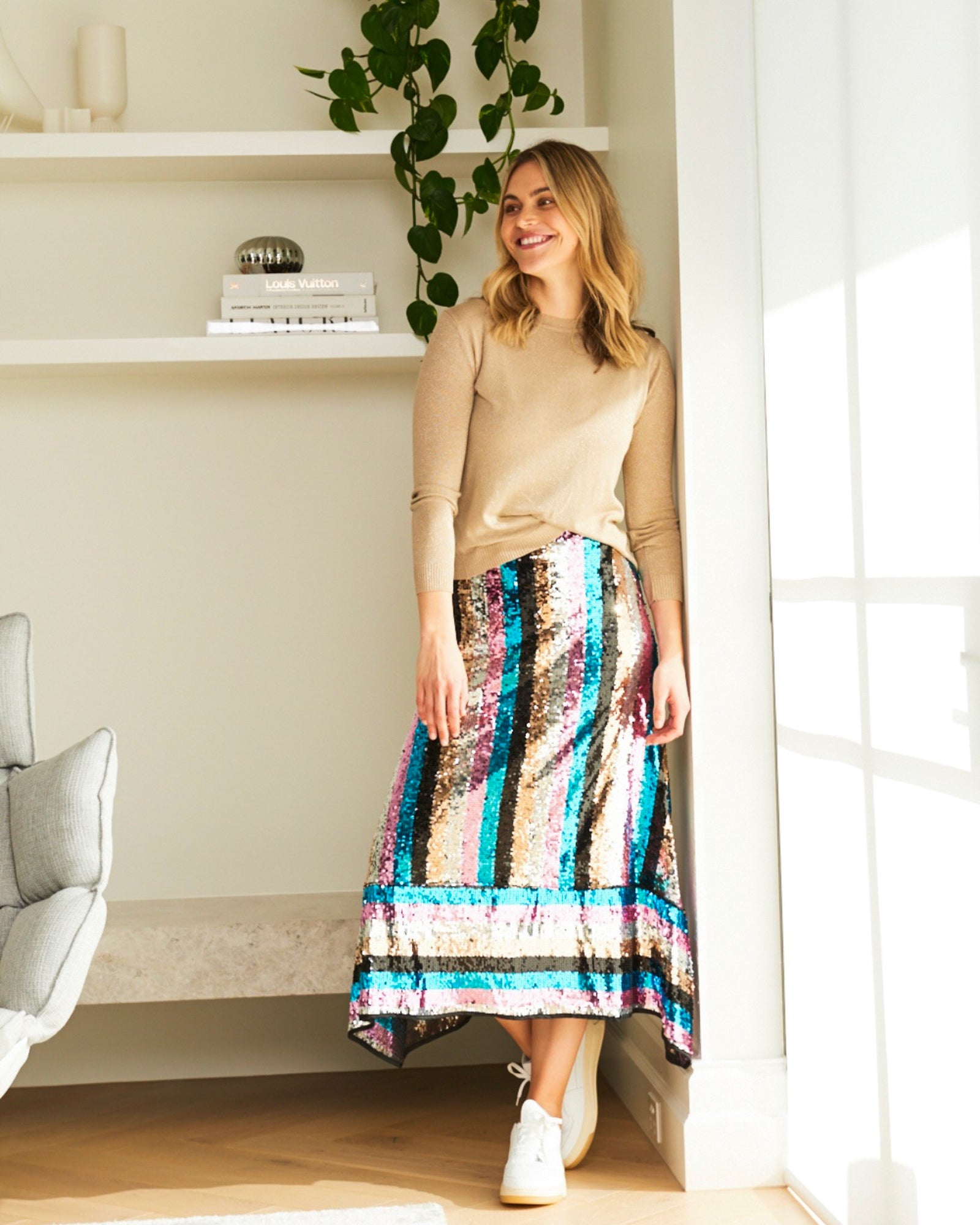 Electric Sunset Sequin Skirt