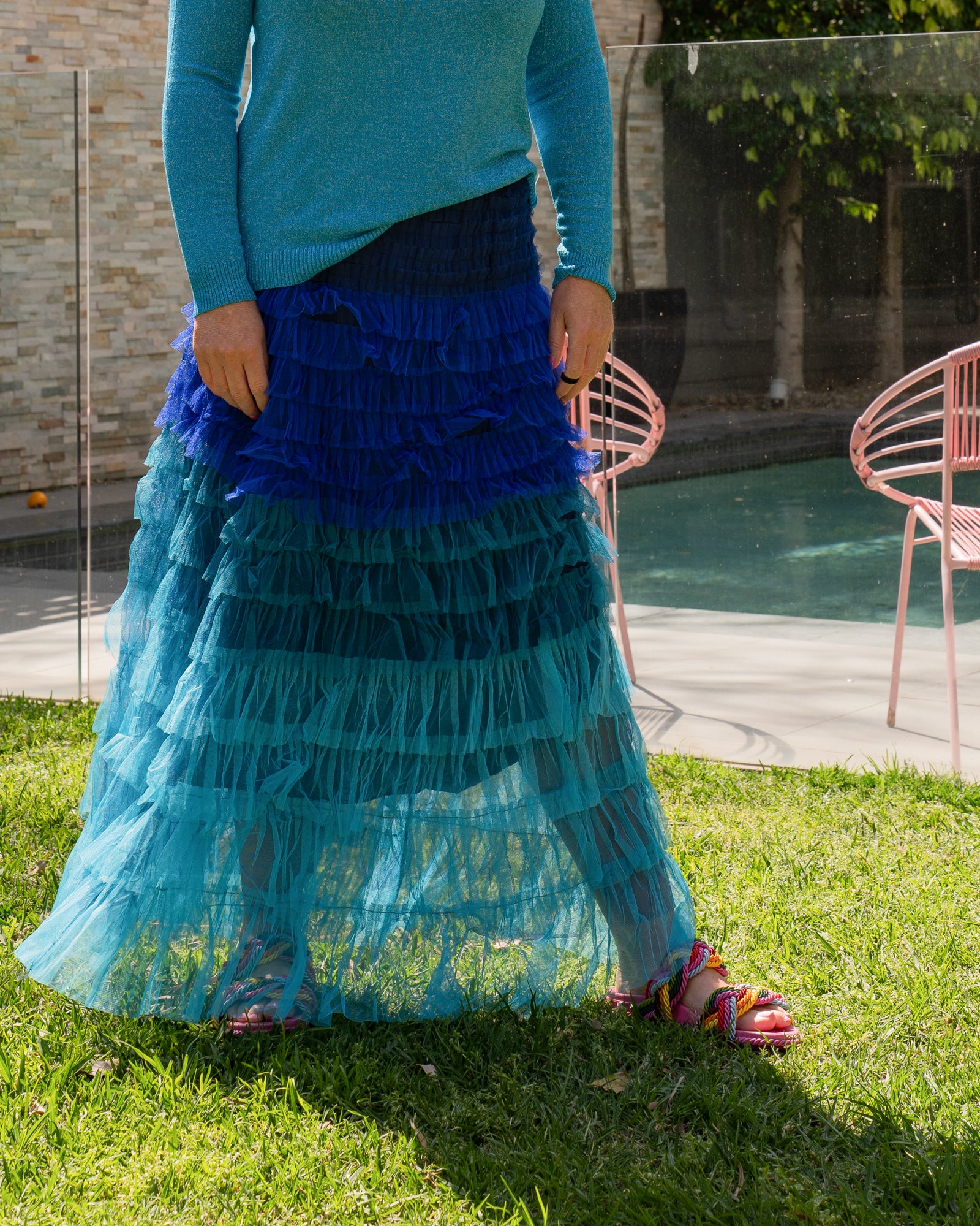 Firework Skirt - Marine Blue