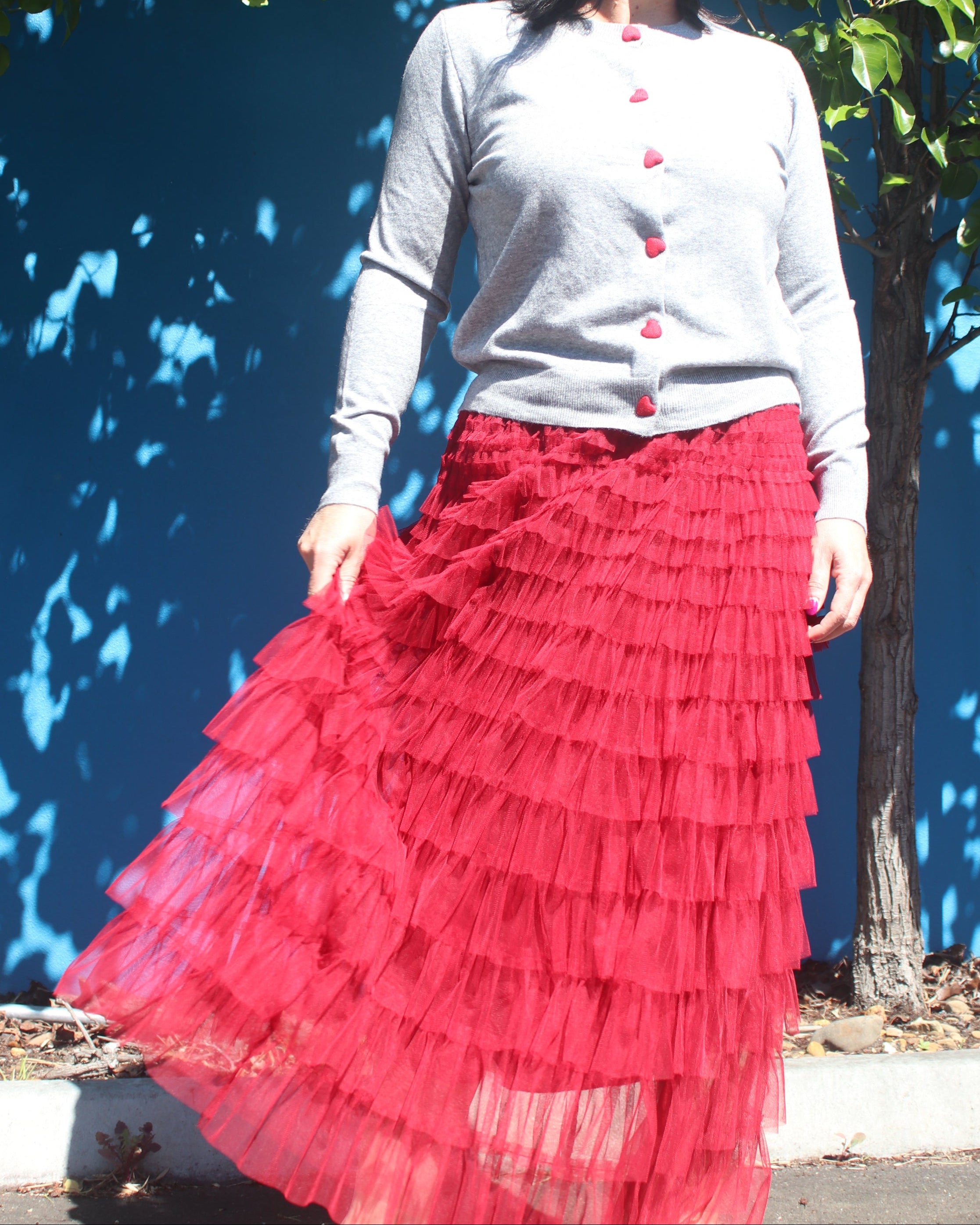 Firework Skirt - Maroon