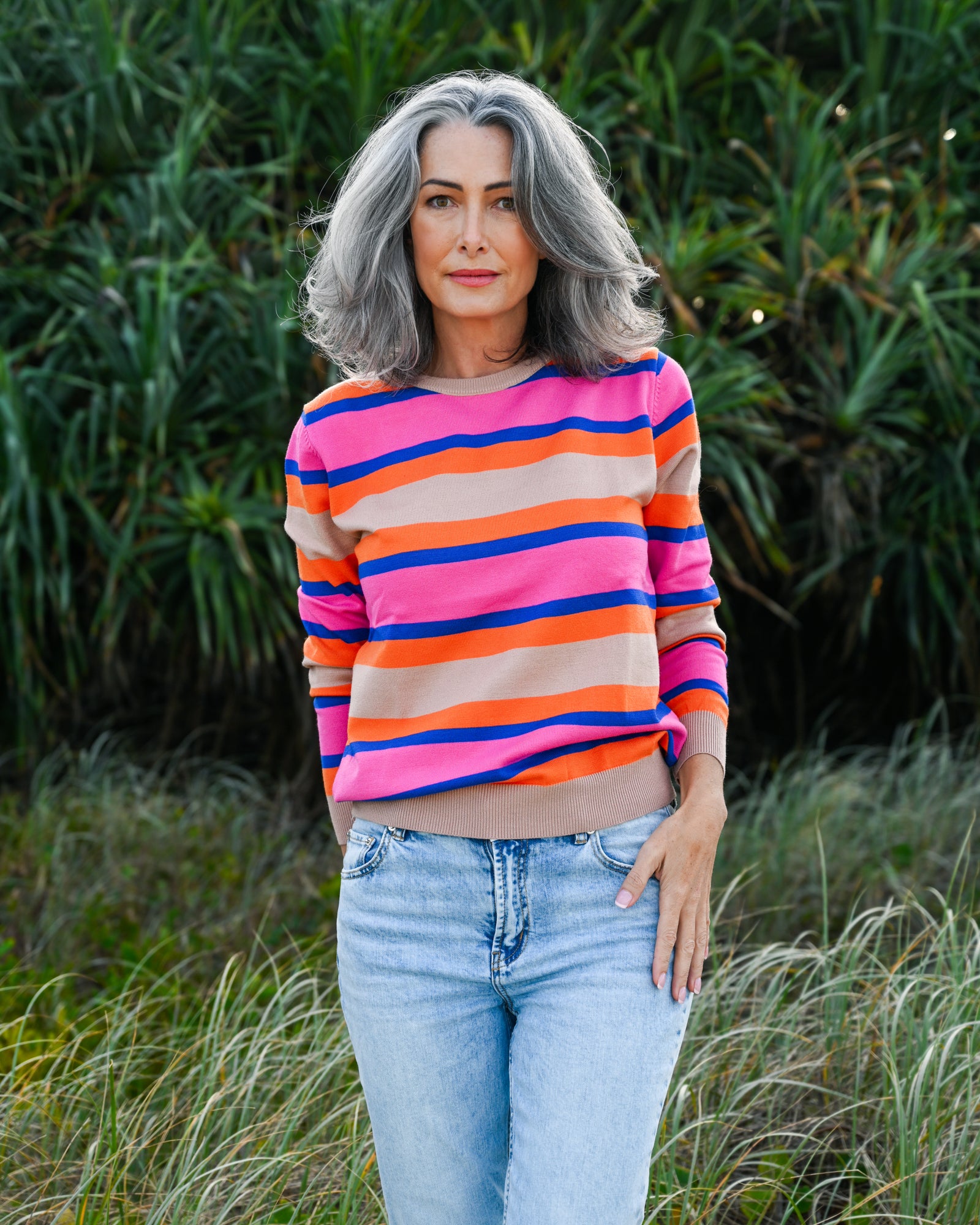 Carnival Stripe Knit Jumper - Pink