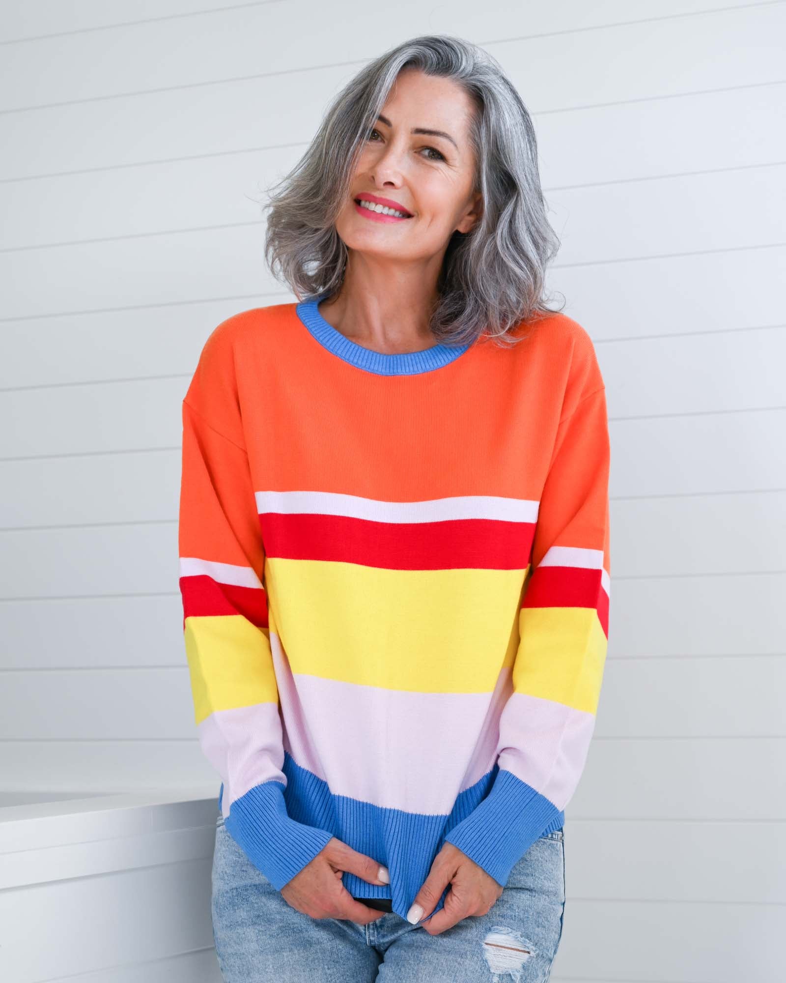 Splice Knit Jumper - Blue