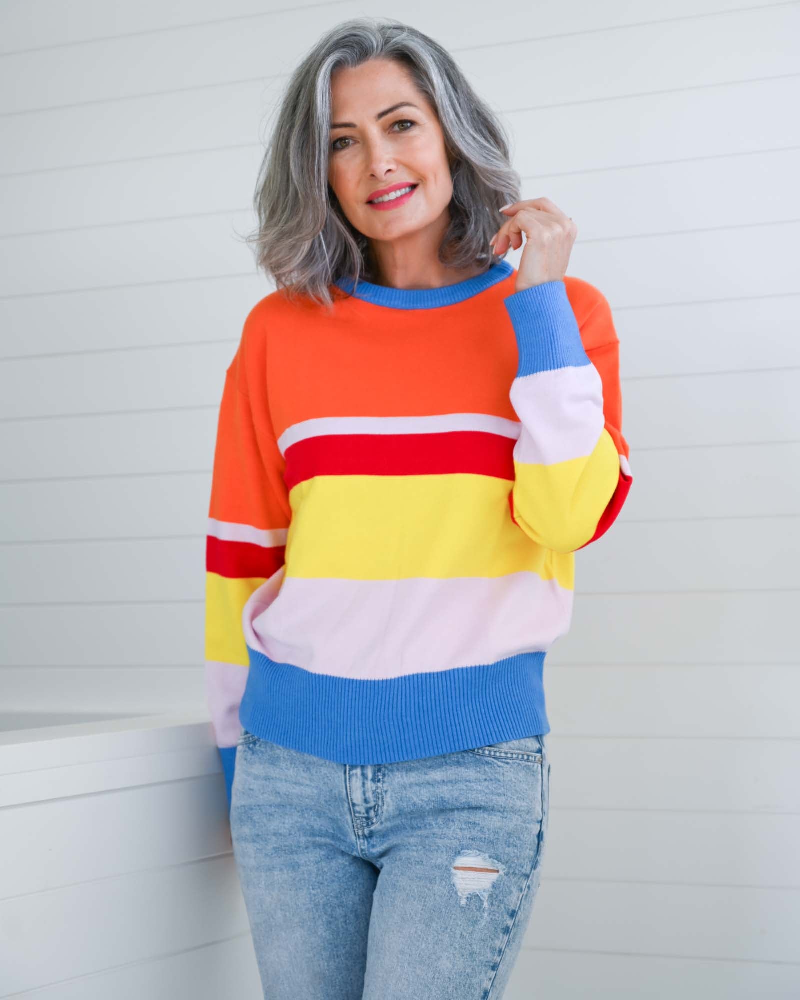 Splice Knit Jumper - Blue