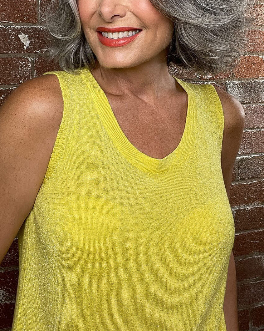 Lurex Singlet Top - Sunshine