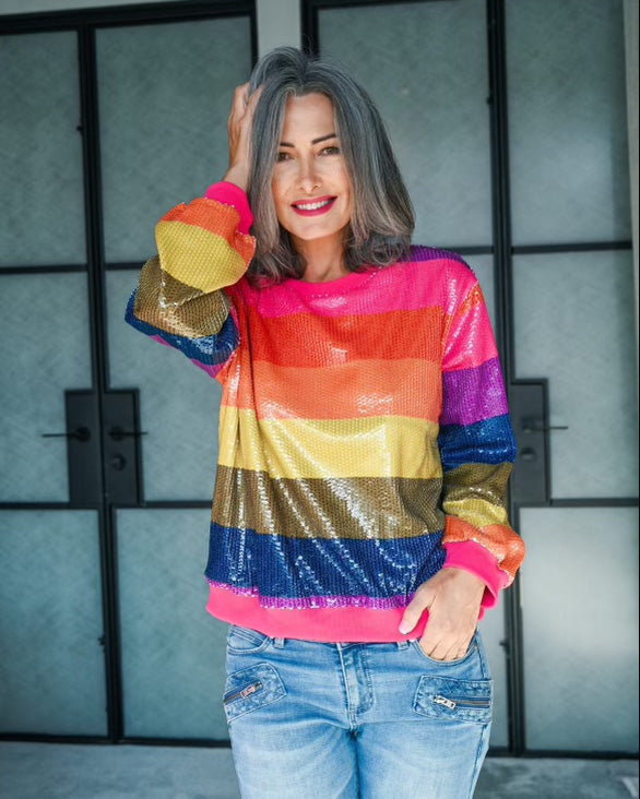 Sequin Splice Sweat